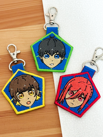 Blue Soccer Keychains