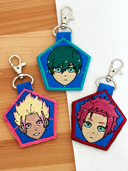 Blue Soccer Keychains